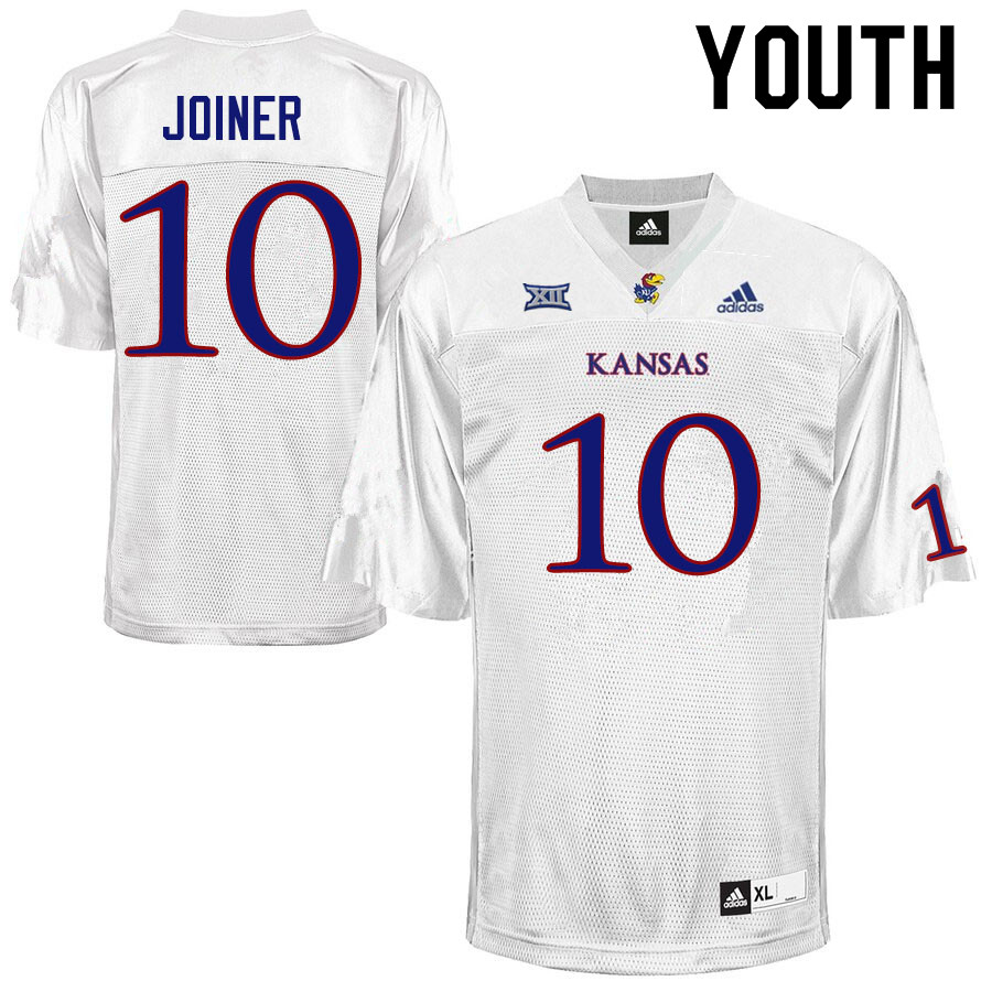 Youth #10 Jamarye Joiner Kansas Jayhawks College Football Jerseys Sale-White - Click Image to Close